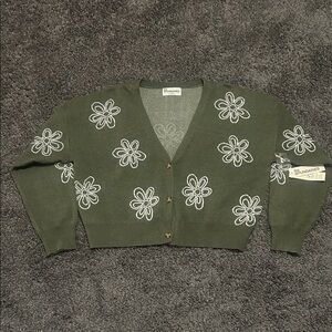 No Boundaries Green Floral Cardigan